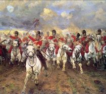 Angriff der Royal Scots Greys in der Schlacht bei Waterloo 1815 (Ausschnitt 3)