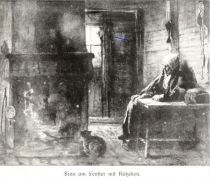 Israels, Josef - Frau am Fenster mit Kätzchen (Ausschnitt)