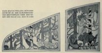014 Hans Beatus Wieland-München, Haus Henkell in Wiesbaden, Entwurf der durchbrochenen Brettenwand über dem Kamin in der Halle