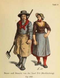 003 Bauer und Bäuerin von der Insel Pöl (Mecklenburg) Um 1800