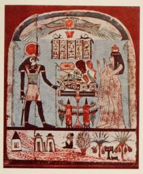 000 Gemalte Grablandschaft auf der Stele der Zed-Amon-iwes-anch