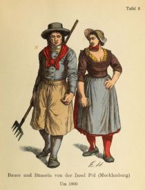Bauer und Bäuerin von der Insel Pöel um 1800