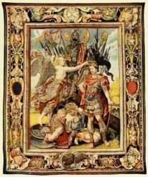 XXV. Die Siegesgöttin krönt Kaiser Konstantin mit dem Lorbeer. — Paris, 17. Jahrhundert. 