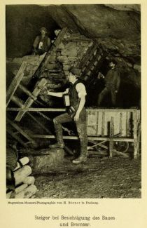 Bergbau, 009 Steiger bei Besichtigung des Baues und Bremser