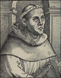 Martin Luther als Mönch. Holzschnitt von Lukas Cranach