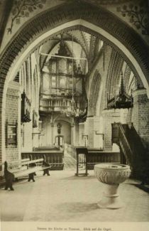 007 Teterow, Kirche, Inneres, Blick auf die Orgel (Lichtdruck) 9