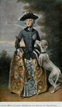 026. Amalia Maria Josepha, Kurfürstin von Bayern, im Jagdkostüm 