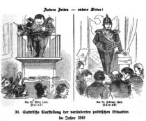 Andere Zeiten - Andere Sitten, Satirische Darstellung der veränderten politischen Situation im Jahre 1849