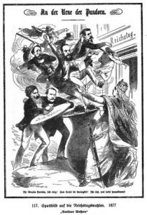 Spottbild auf die Reichstagswahlen 1877