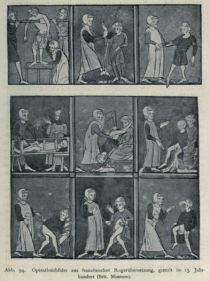094. Operationsbilder aus französischer Rogerübersetzung, gemalt im 13. Jahrhundert (Brit. Museum)
