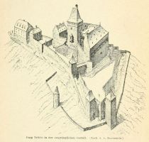 MA 001 Burg Trifels in der ursprünglichen Gestalt. (Nach A. v. Essenwein)