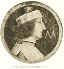 032. Maximilian Sforza (1493-1530) Aus den Wandgemälden von Bernardino Luini im Sforza-Kastell zu Mailand