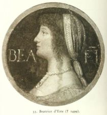 033. Beatrice d Este (gest. 1499) Aus den Wandgemälden von Bernardino Luini im Sforza-Kastell zu Mailand