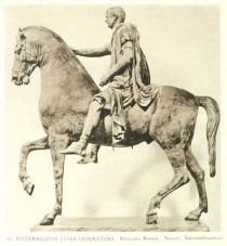 067. Reiterbildnis eines Imperators. Römische Bronze. Neapel, Nationalmuseum.
