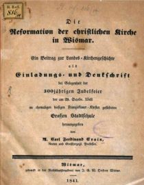 Die Reformation der christlichen Kirche in Wismar - Titel