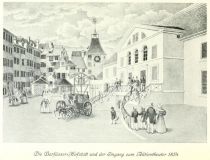 007. Die Barfüsser-Hofstatt und der Eingang zum Aktientheater 1834