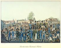 021. Zürcherisches Kantonal-Militär (um 1820) auf dem Neuen Markt oder Paradeplatz
