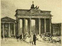 Berlin — The Brandenburg Gate — the Emperor passes. Painted by Karl O Lynch von Town. 