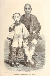 Chinesischer Kaufmann mit seiner Tochter