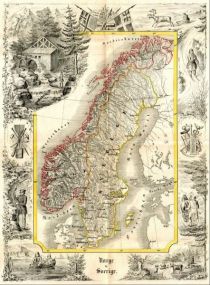 Munchs Karte über Norwegen und Schweden