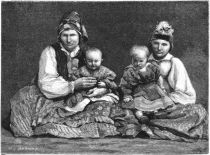 Kaukasische Mütter und Kinder