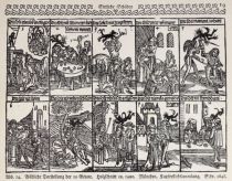 014 Bildliche Darstellung der 10 Gebote. Holzschnitt ca. 1490. München, Kupferstichsammlung. Schr. 1846