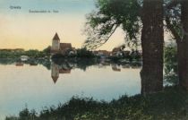 Crivitz, Stadtansicht mit See (Postkarte 1913)