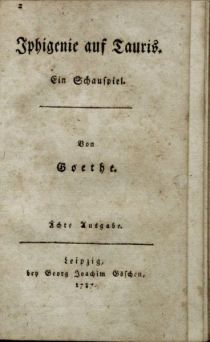 Iphigenie auf Tauris von Goethe, Erstausgabe 1787