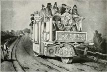 046 Der Dampfwagen von London nach Birmingham. Engl. Stich aus dem Jahr 1833 