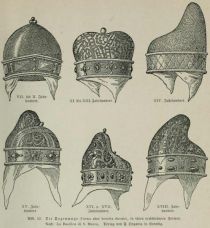 012 Die Dogenmütze (Corno oder beretta ducale), in ihren verschiedenen Formen